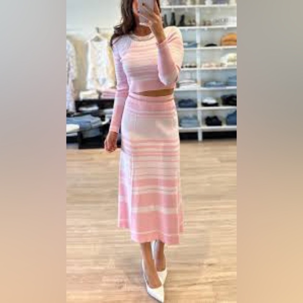 GENERATION LOVE
Tiana Stripe Rib-Knit Midi-Skirt
New